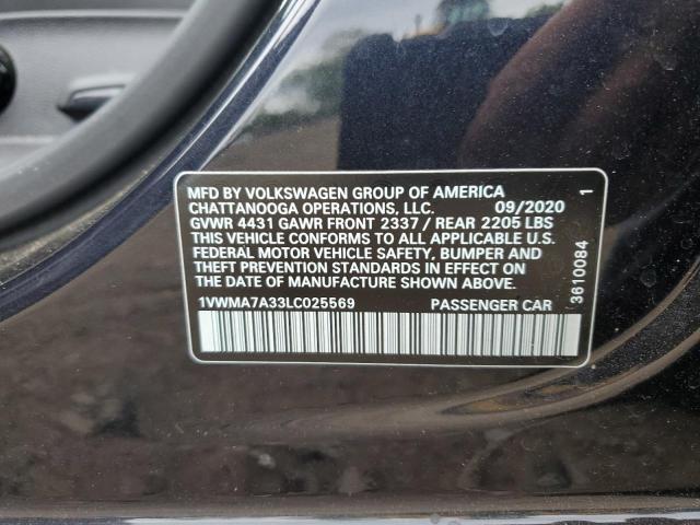2020 VOLKSWAGEN PASSAT R-LINE 1VWMA7A33LC025569