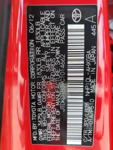 2012 TOYOTA PRIUS C - JTDKDTB39C1014662