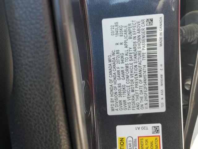 2022 HONDA CIVIC SPOR 2HGFE2F54NH574714