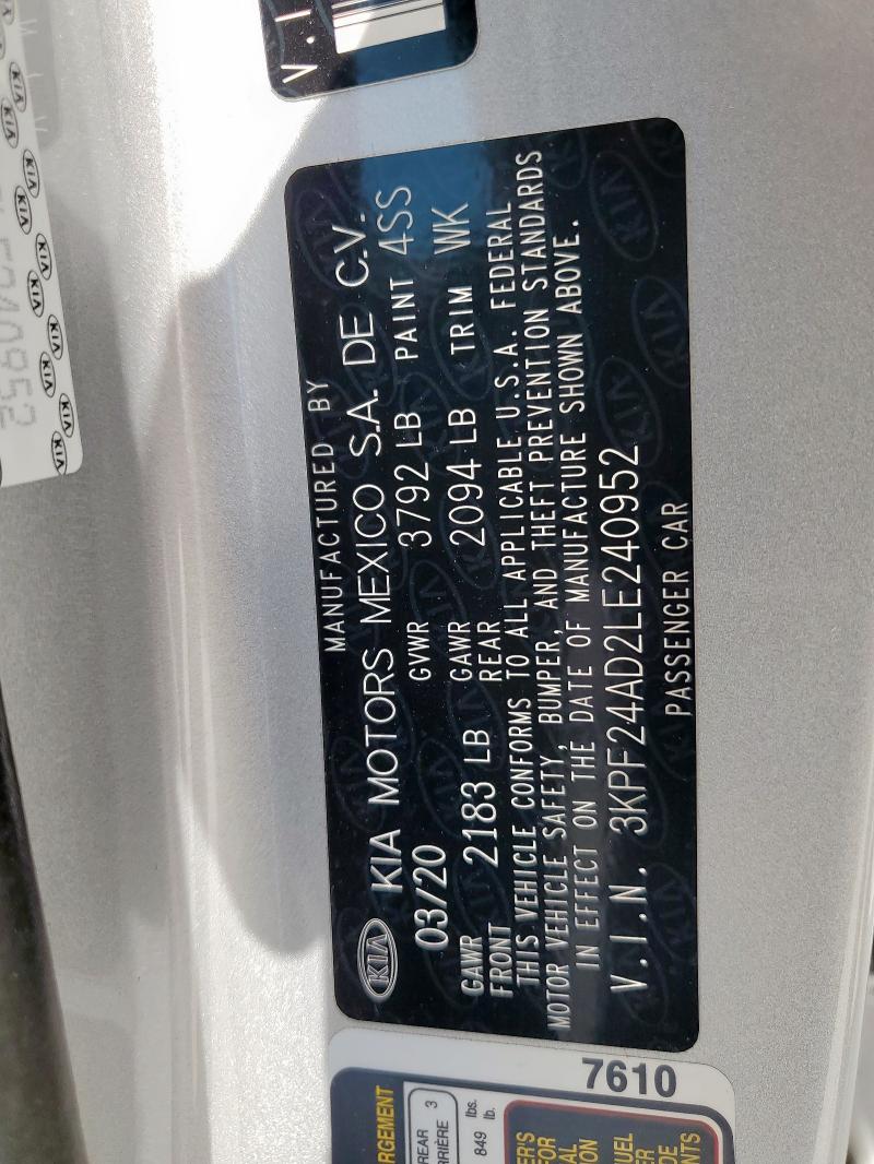 2020 KIA FORTE FE - 3KPF24AD2LE240952