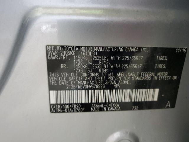 2017 TOYOTA RAV4 LE - 2T3BFREV0HW578526