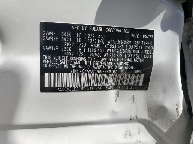 2022 SUBARU ASCENT TOU 4S4WMARD8N3440107