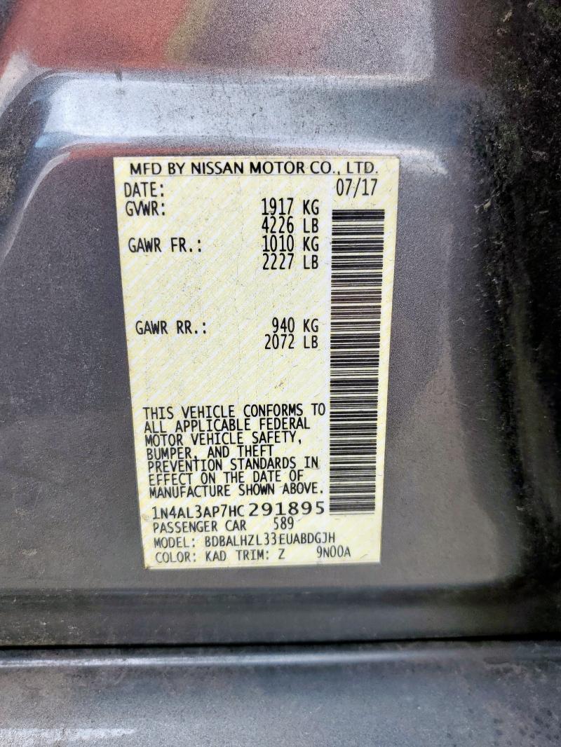 2017 NISSAN ALTIMA 2.5 - 1N4AL3AP7HC291895
