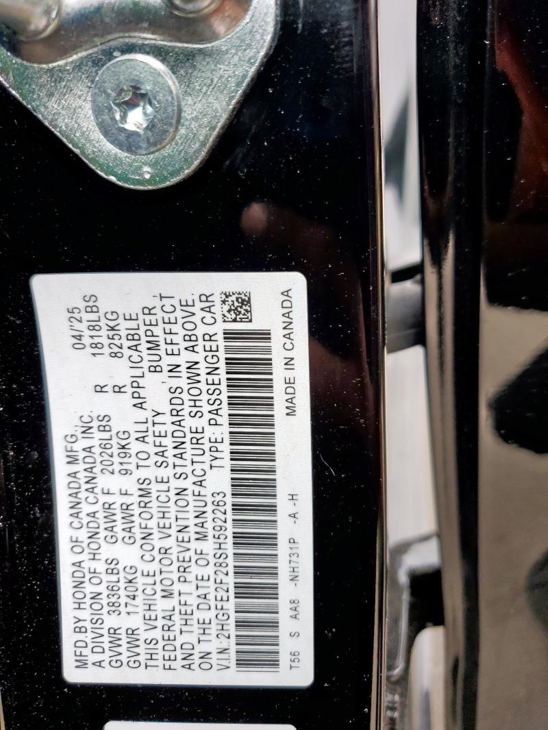 2025 HONDA CIVIC LX 2HGFE2F28SH592263