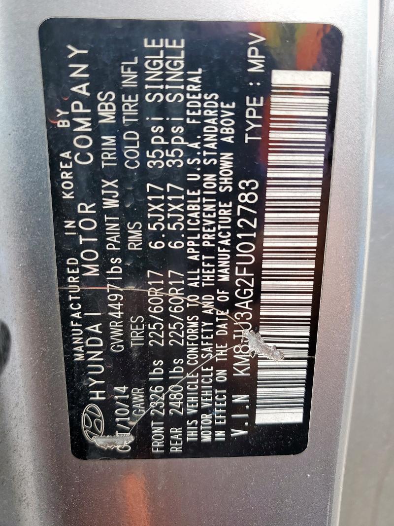 2015 HYUNDAI TUCSON LIM - KM8JU3AG2FU012783