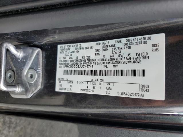 2018 FORD ESCAPE SE - 1FMCU0GD2JUC46743
