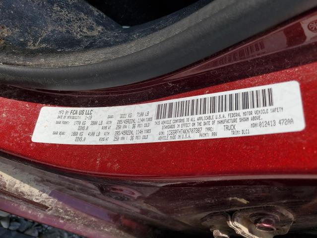 2019 RAM 1500 LIMIT 1C6SRFHT4KN707387