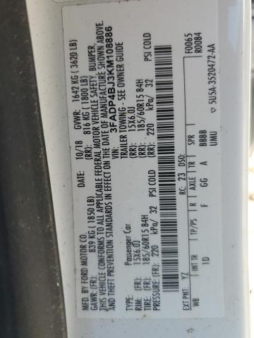 2019 FORD FIESTA SE - 3FADP4BJ3KM108886