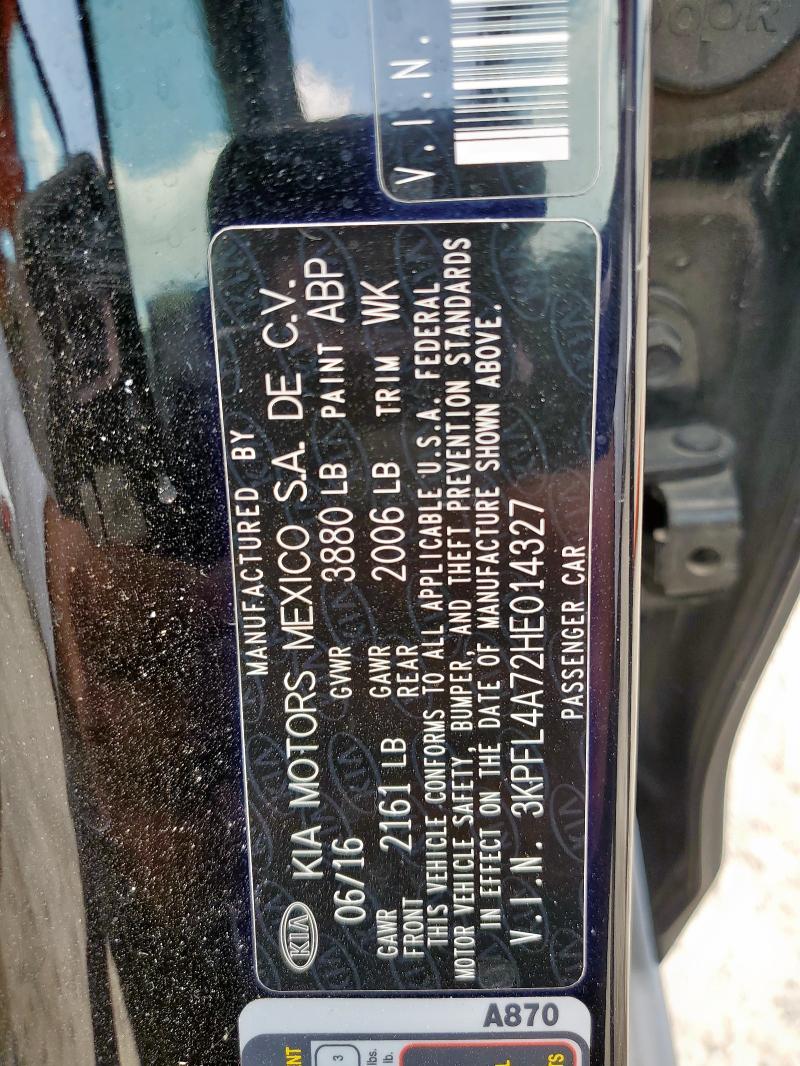 2017 KIA FORTE LX - 3KPFL4A72HE014327