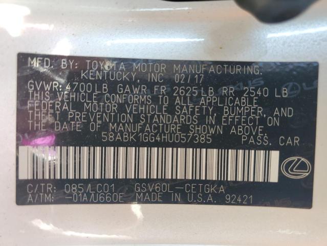 2017 LEXUS ES 350 58ABK1GG4HU057385