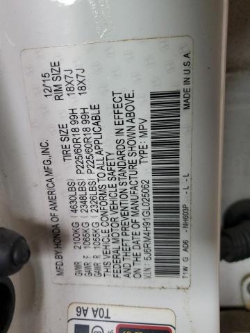 2016 HONDA CR-V TOURI 5J6RM4H91GL025062