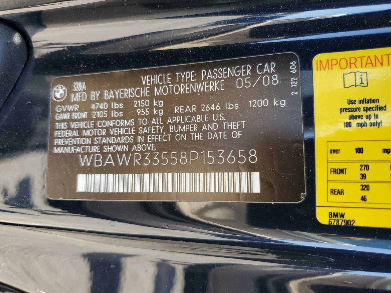 Lot #3263934175 2008 BMW 328 I SULE