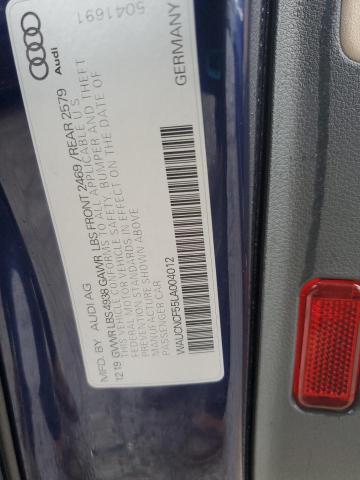 2020 AUDI A5 PREMIUM WAUCNCF55LA004012