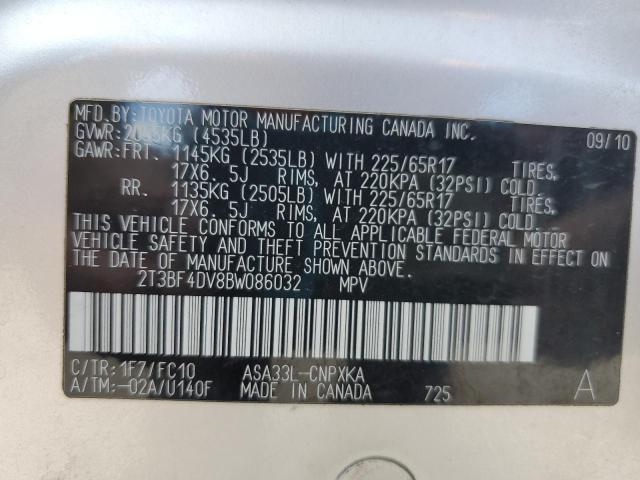 2011 TOYOTA RAV4 - 2T3BF4DV8BW086032