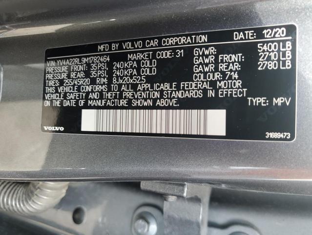 2021 VOLVO XC60 T6 IN YV4A22RL9M1782464