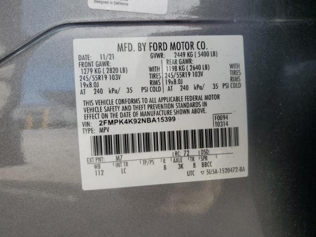 2022 FORD EDGE TITAN 2FMPK4K92NBA15399
