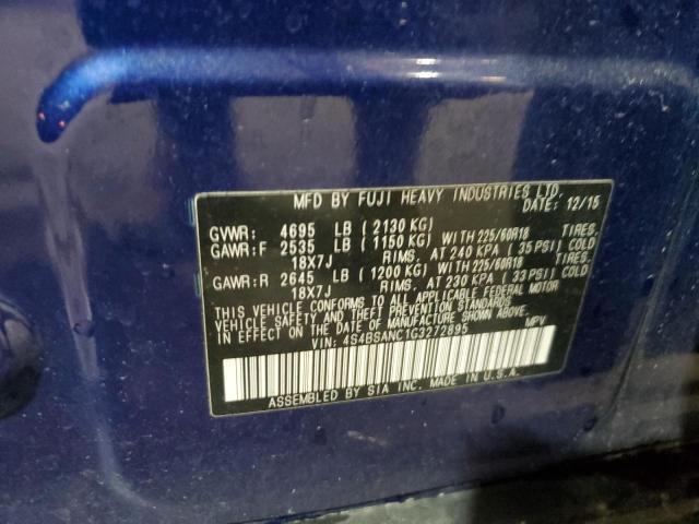 2016 SUBARU OUTBACK 2. 4S4BSANC1G3272895