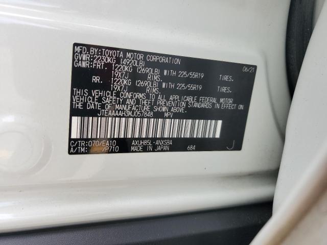 2021 TOYOTA VENZA LE JTEAAAAH3MJ057848