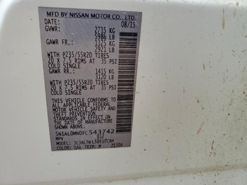 2015 INFINITI QX60 - 5N1AL0MN0FC543742