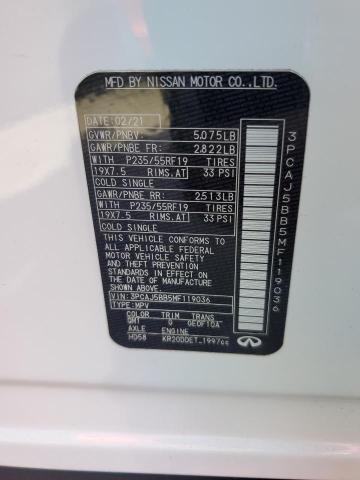 2021 INFINITI QX50 LUXE 3PCAJ5BB5MF119036
