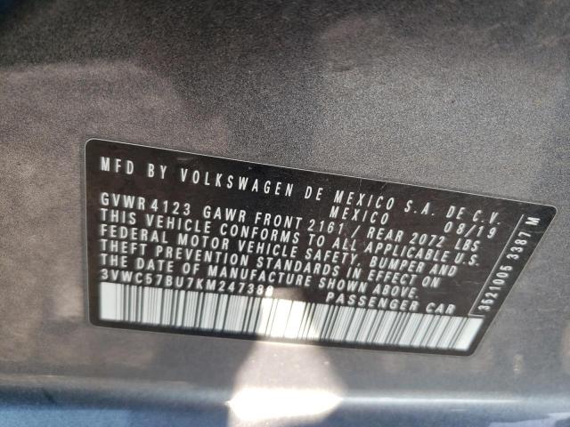 2019 VOLKSWAGEN JETTA S - 3VWC57BU7KM247388