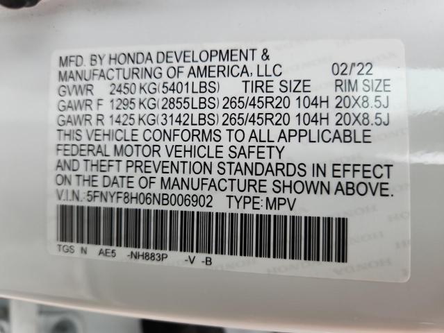 2022 HONDA PASSPORT E - 5FNYF8H06NB006902