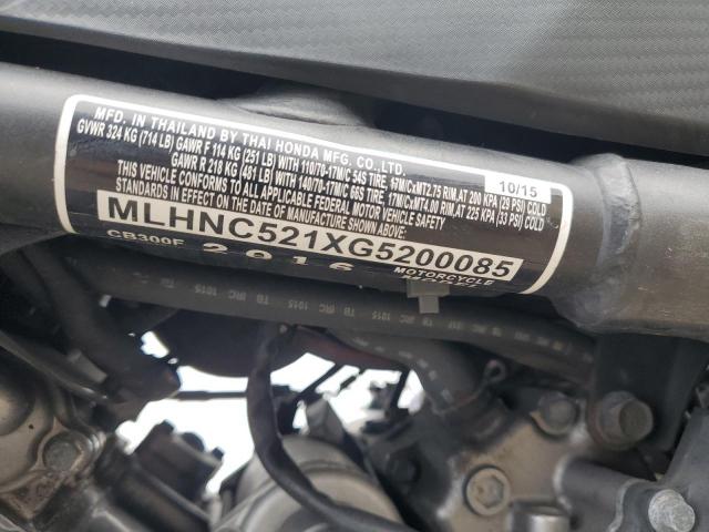 2016 HONDA CB300 F MLHNC521XG5200085