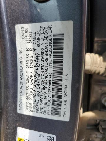 2019 HONDA ACCORD SPO - 1HGCV1F37KA091448