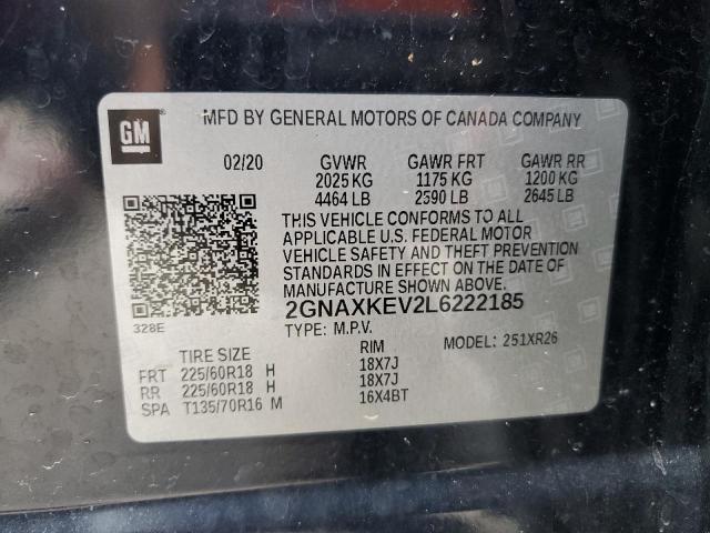 2020 CHEVROLET EQUINOX LT 2GNAXKEV2L6222185