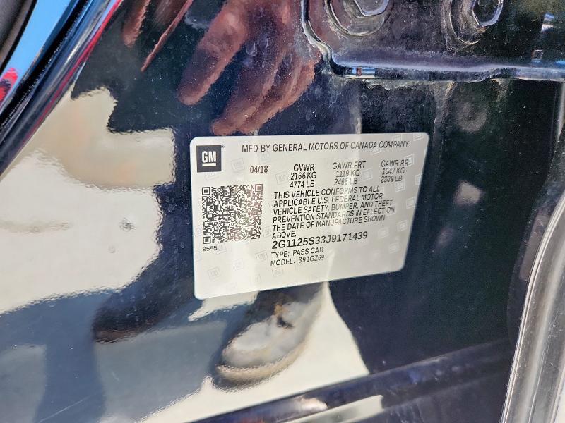 2018 CHEVROLET IMPALA PRE 2G1125S33J9171439