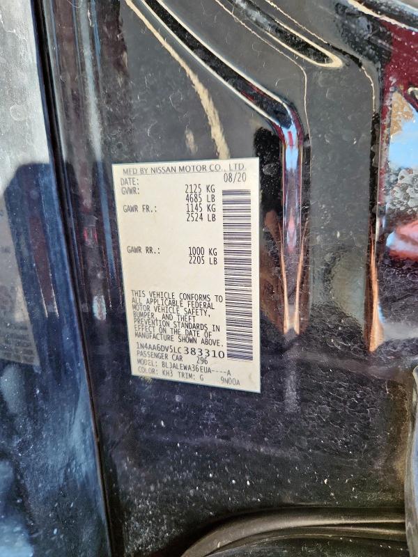 2020 NISSAN MAXIMA SL 1N4AA6DV5LC383310