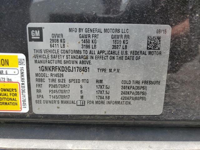 2016 CHEVROLET TRAVERSE L 1GNKRFKD3GJ178451