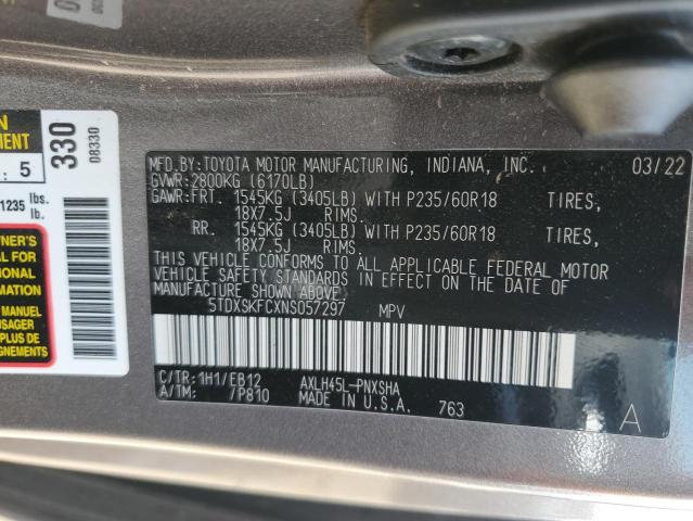 2022 TOYOTA SIENNA XSE 5TDXSKFCXNS057297