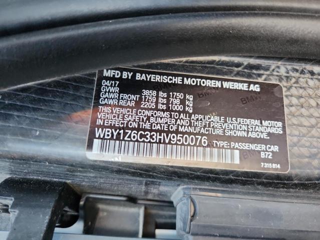 2017 BMW I3 BEV WBY1Z6C33HV950076