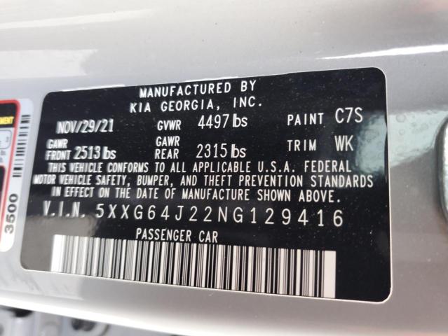 2022 KIA K5 GT LINE - 5XXG64J22NG129416