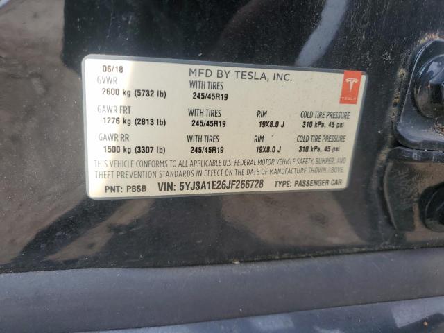 2018 TESLA MODEL S 5YJSA1E26JF266728