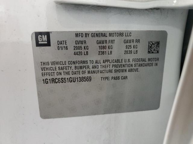 2016 CHEVROLET VOLT LT 1G1RC6S51GU138569