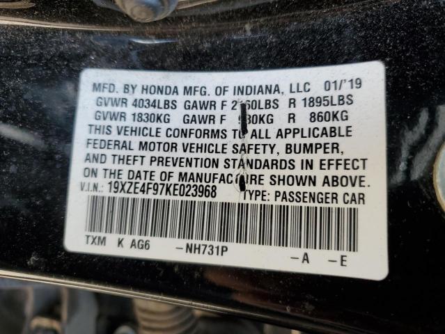 2019 HONDA INSIGHT TO 19XZE4F97KE023968