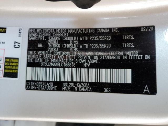 2020 LEXUS RX 350 - 2T2JZMAA9LC168816