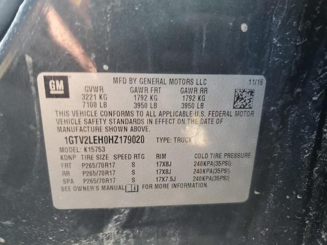 2017 GMC SIERRA K15 1GTV2LEH0HZ179020