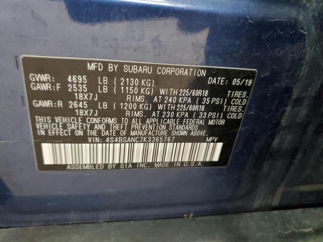 2019 SUBARU OUTBACK 2. - 4S4BSANC7K3365767