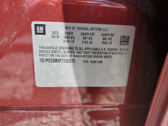 2015 CHEVROLET CRUZE LT 1G1PC5SB8F7296573