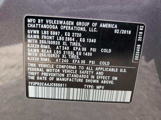 2018 VOLKSWAGEN ATLAS SE 1V2PR2CA4JC555911