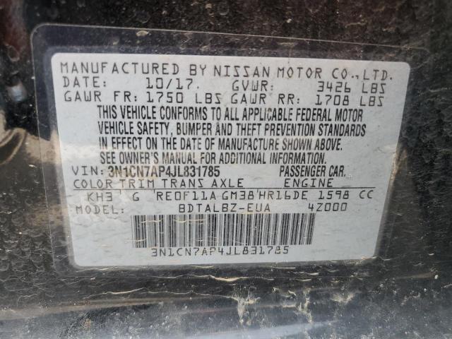 2018 NISSAN VERSA S - 3N1CN7AP4JL831785