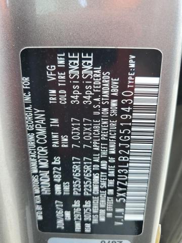 2018 HYUNDAI SANTA FE S 5XYZU3LB2JG519430