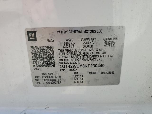 2019 GMC SIERRA K35 1GT42WEY3KF230449