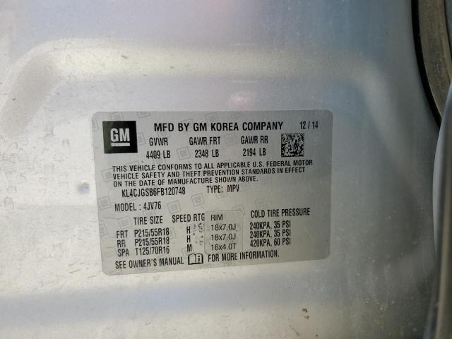 2015 BUICK ENCORE KL4CJGSB6FB120748