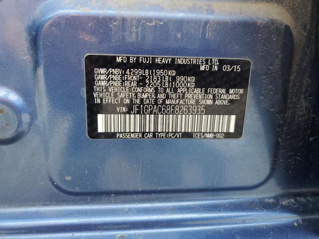 2015 SUBARU IMPREZA PR JF1GPAC68F8263935