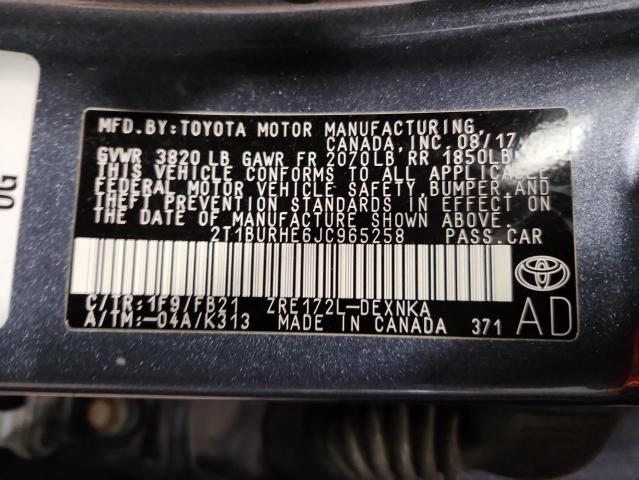 2018 TOYOTA COROLLA L - 2T1BURHE6JC965258