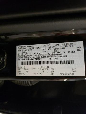 2021 FORD F150 SUPER - 1FTFW1E8XMFA60626